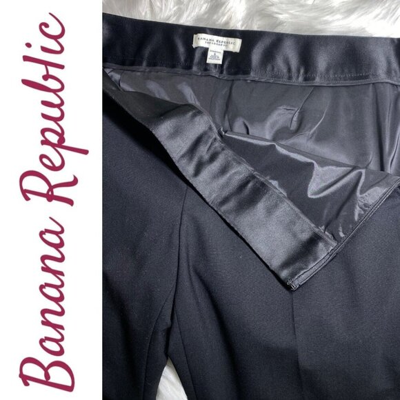 BANANA REPUBLIC LOGAN FIT BLACK TUXEXO PANTS SATIN CUMMERBUND, SIZE 6 - Picture 5 of 9